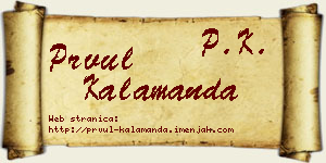 Prvul Kalamanda vizit kartica